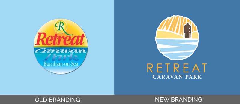 Retreat Caravan Park before and after new branding